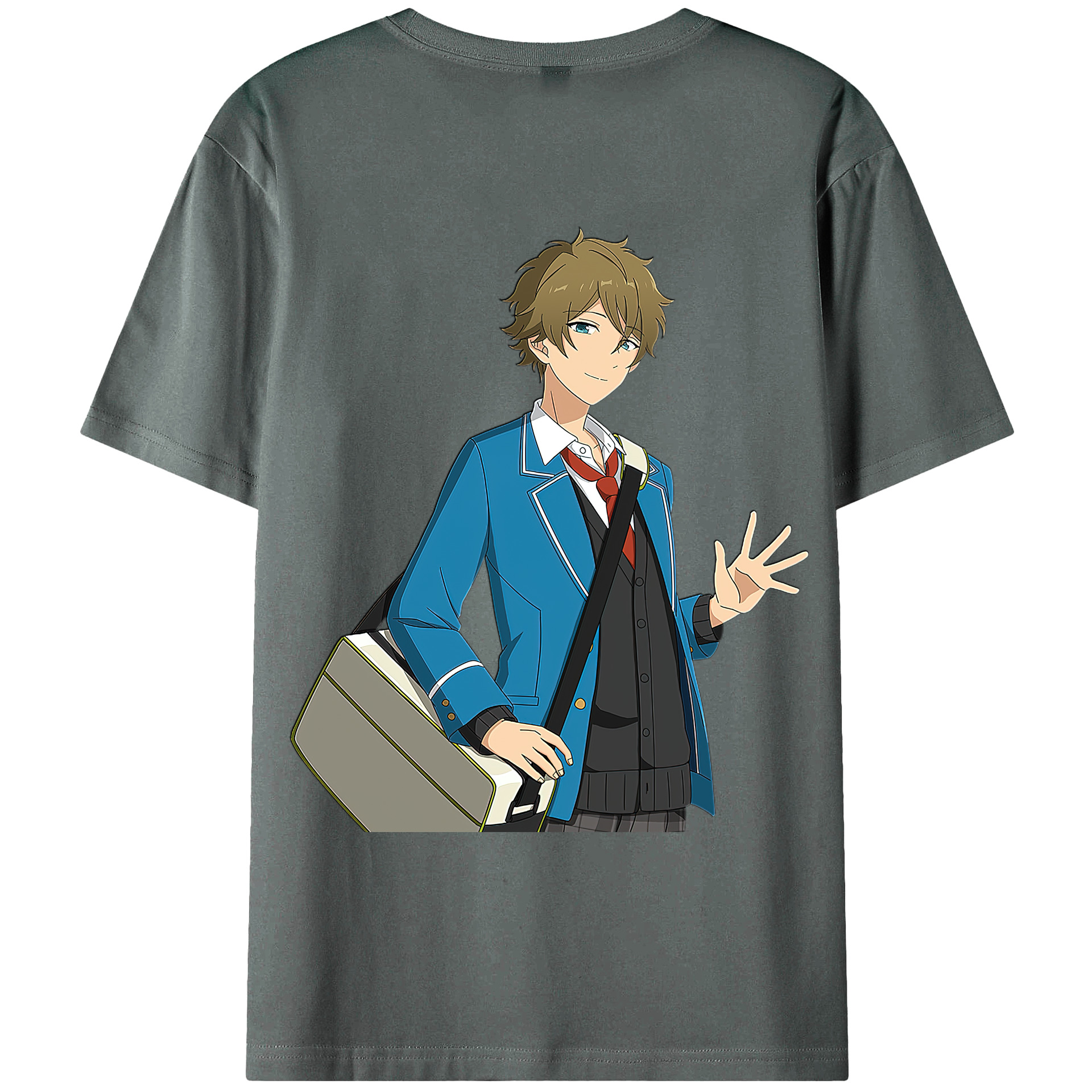（画像用） あんさんぶるスターズ! Ensemble Stars 綿100％ メンズ半袖Tシャツ（バックプリント） 通気性